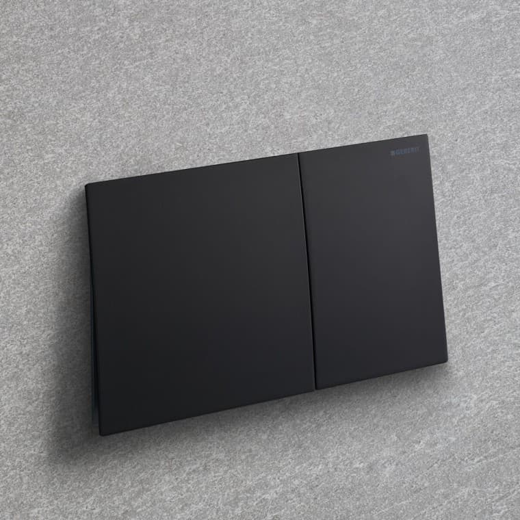 청소하기 쉬운 코팅 처리된 검정색 무광의 Geberit Sigma70 청소하기 쉬운 코팅 처리된 검정색 무광의 Geberit Sigma70